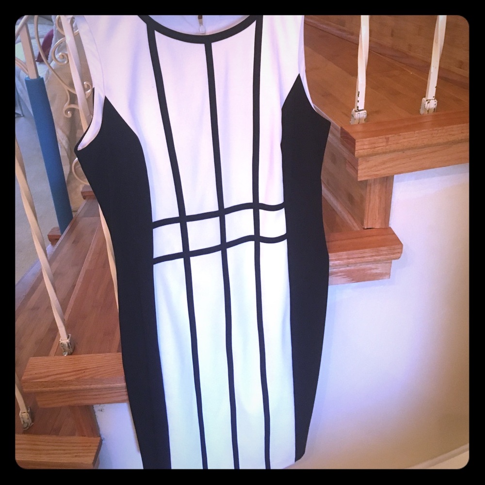 Calvin Klein black white dress size 10
